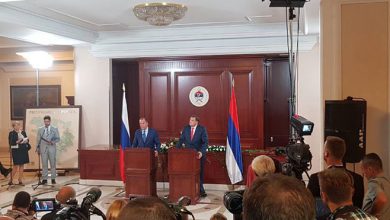 Milorad Dodik i Sergej Lavrov na press konferenciji