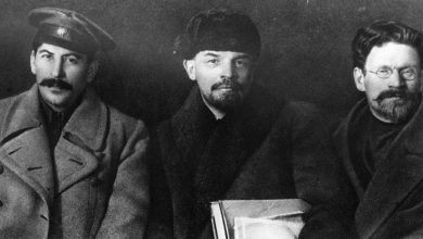 Josif Staljin, Vladimir Lenjin i Lav Trocki