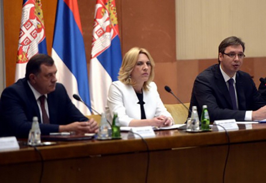 Milorad Dodik, Željka Cvijanović i Aleksandar Vučić