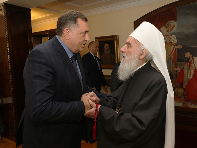 Milorad Dodik i patrijarh Irinej (foto: spc.rs) - 