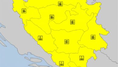 Žuti meteoalarm u BiH