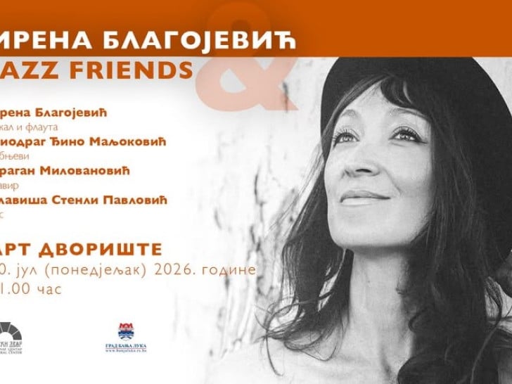 Ljetnji džez ugođaj: Irena Blagojević i Jazz Friends nastupaju u Art dvorištu Banskog dvora