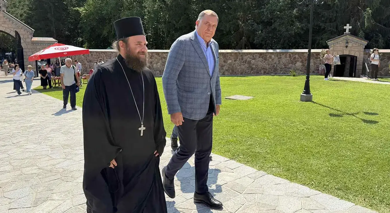 Predsjednik RS Milorad Dodik na proslavi u manastiru Stuplje