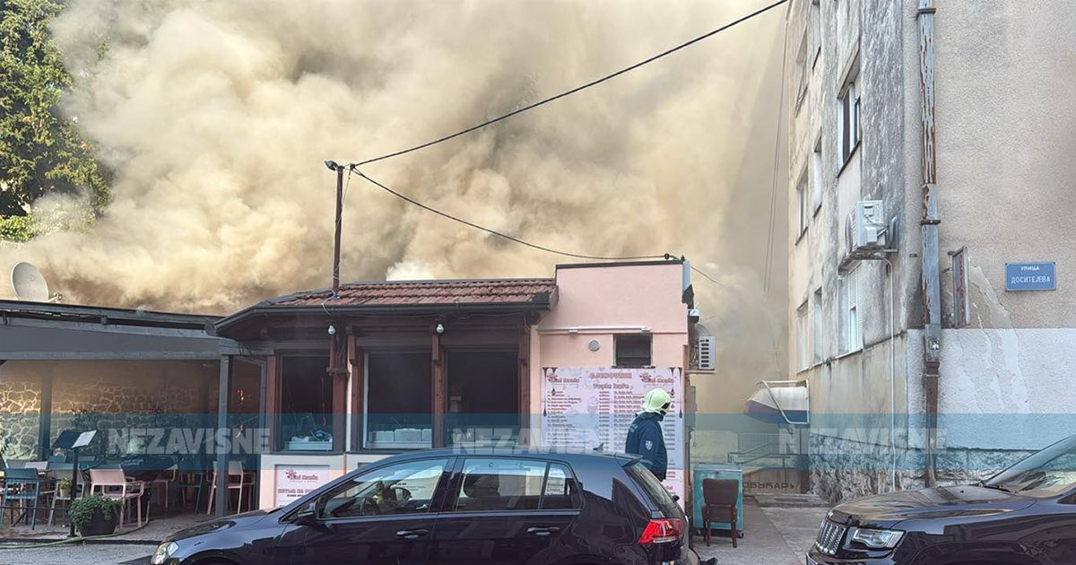 Požar u Trebinju kod južne kapije Starog grada, vatra zahvatila roštiljnicu