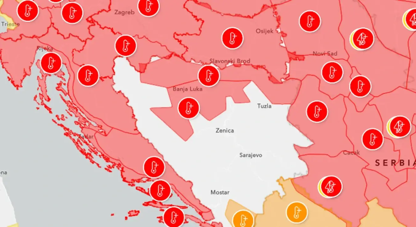 Crveni meteoalarm za Banjaluku, Prijedor i Doboj
