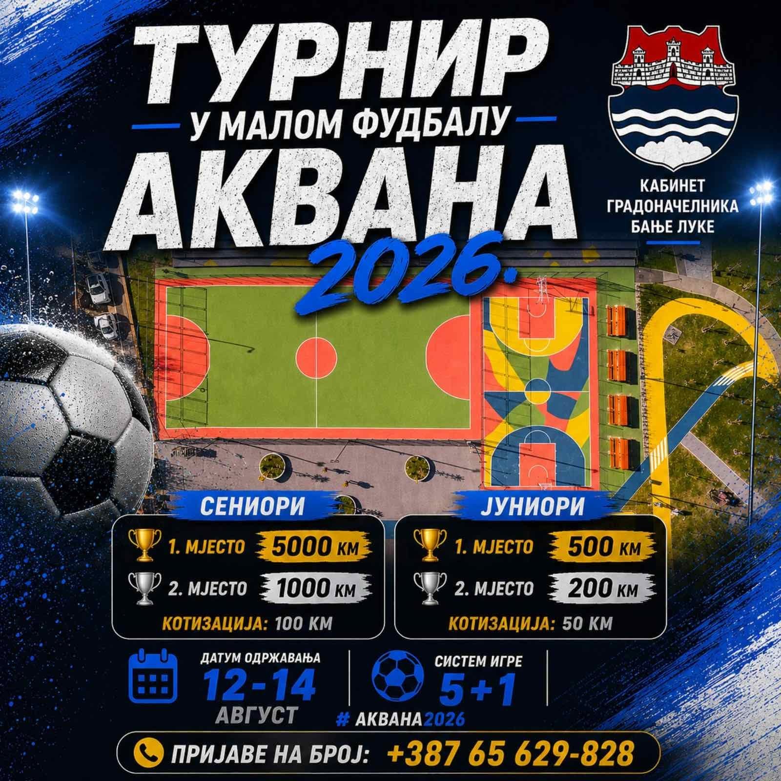 Tri dana fudbala: Turnir „Akvana 2026“ od 12. do 14. avgusta