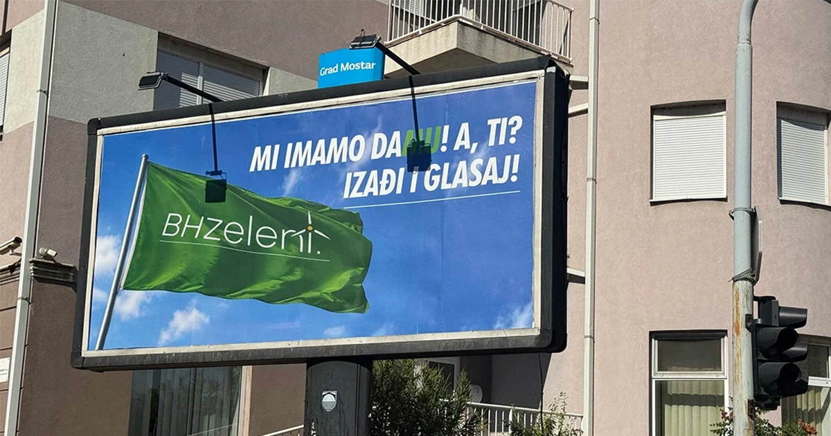 Na mostarskim ulicama osvanuli plakati BH Zelenih