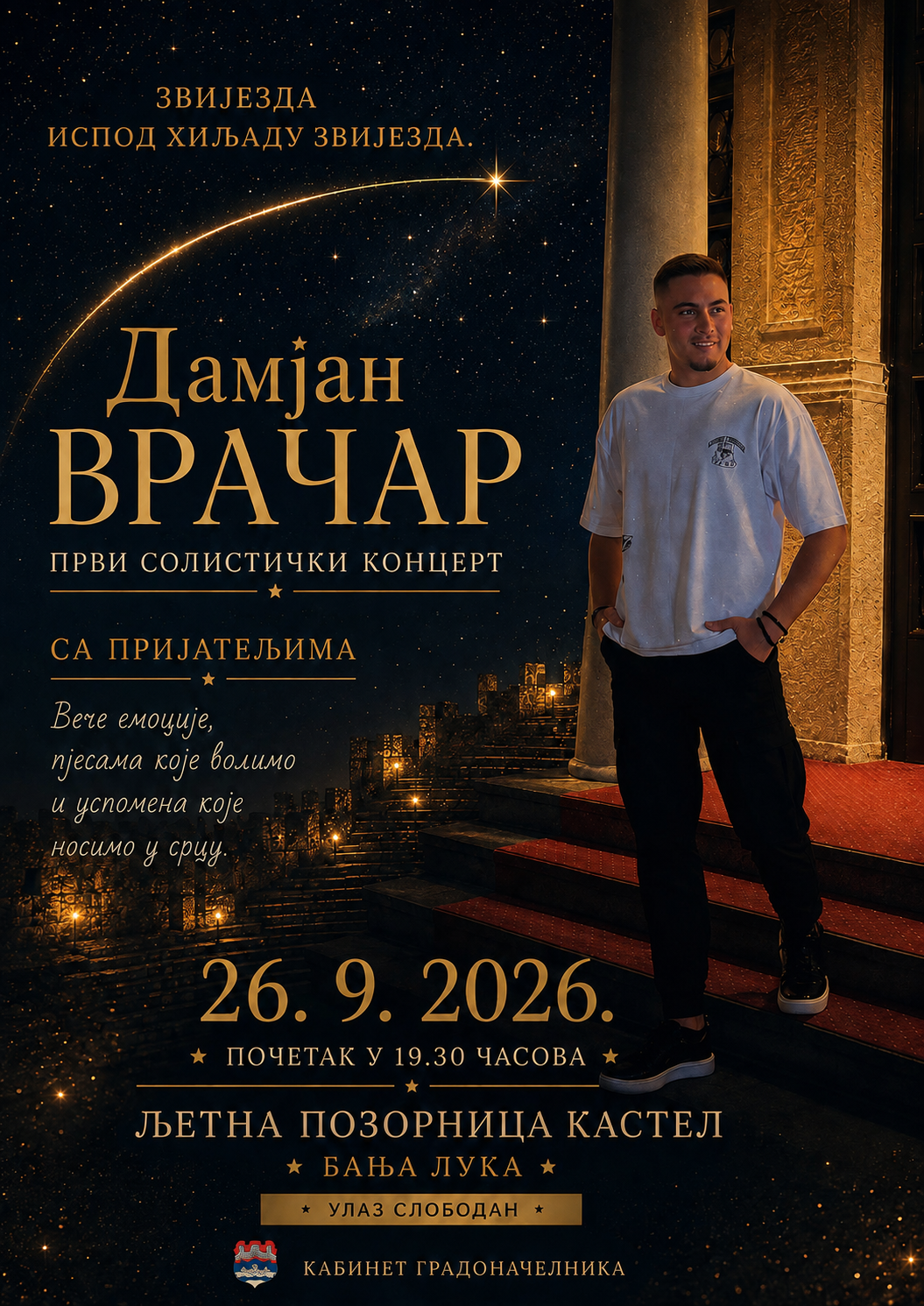 Damjan Vračar priređuje koncert na Kastelu: Besplatan ulaz za publiku