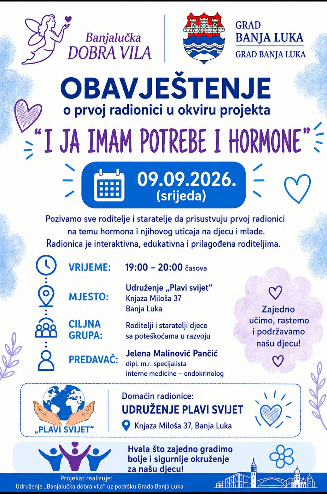 Nova podrška roditeljima: U Banjaluci počinje ciklus radionica o izazovima puberteta