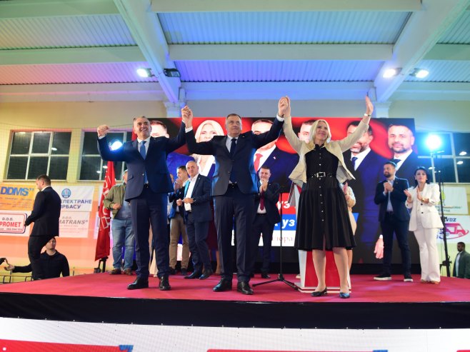 Pobjednička atmosfera u Mrkonjić Gradu: Dodik najavio nove projekte i poručio da SNSD ide do pobjede