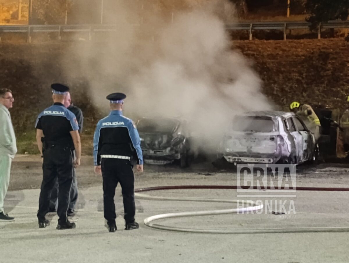 Požar na parkingu u Sarajevu: Izgorjela dva automobila na Alipašinom Polju