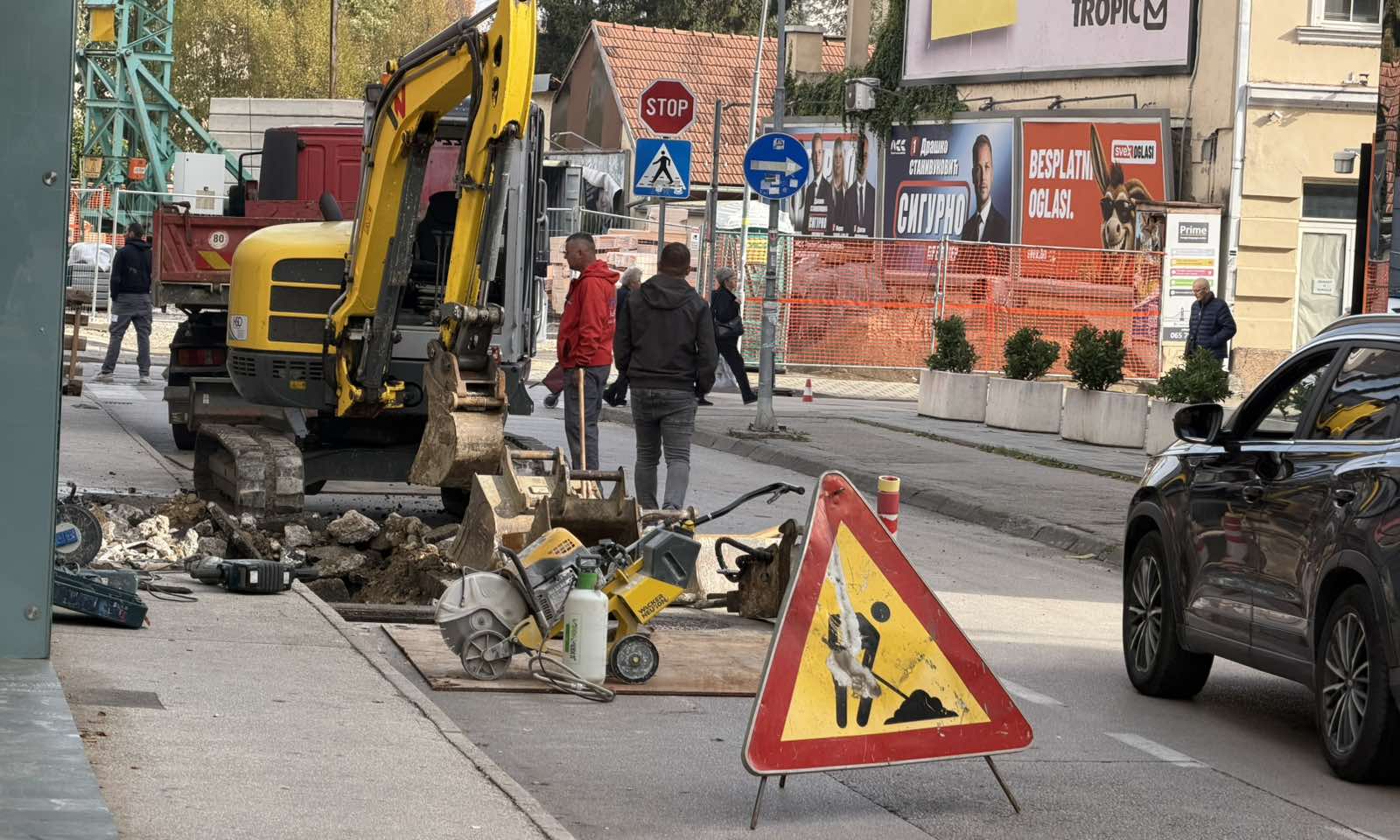 Kopanje u centru Banjaluke: Dva gradilišta otežavaju prolazak pored Gospodske ulice