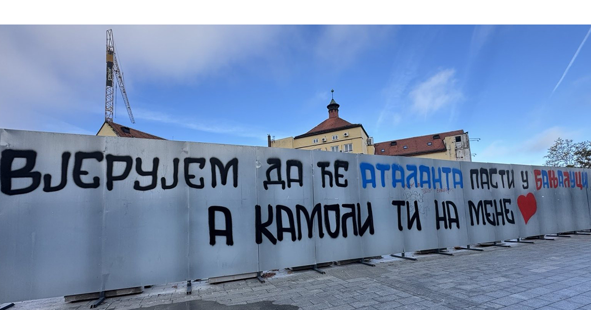 Duhovita poruka u centru Banjaluke privukla pažnju pred meč Borca i Atalante