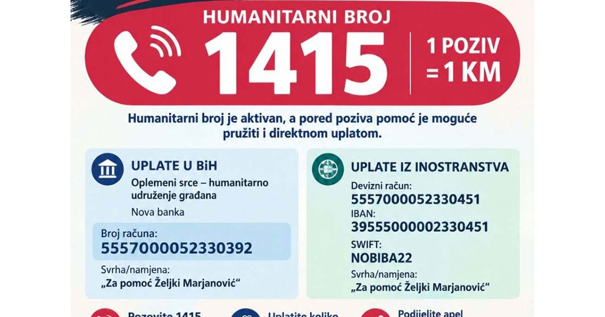 Pomoć za Željku Marjanović: Za liječenje u Rusiji neophodno 180.000 evra