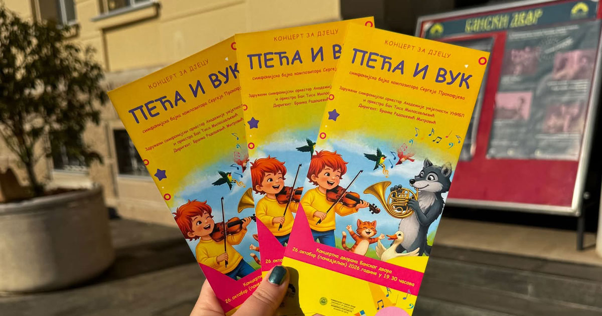 Simfonijska bajka Peća i vuk pred najmlađom publikom u Banskom dvoru