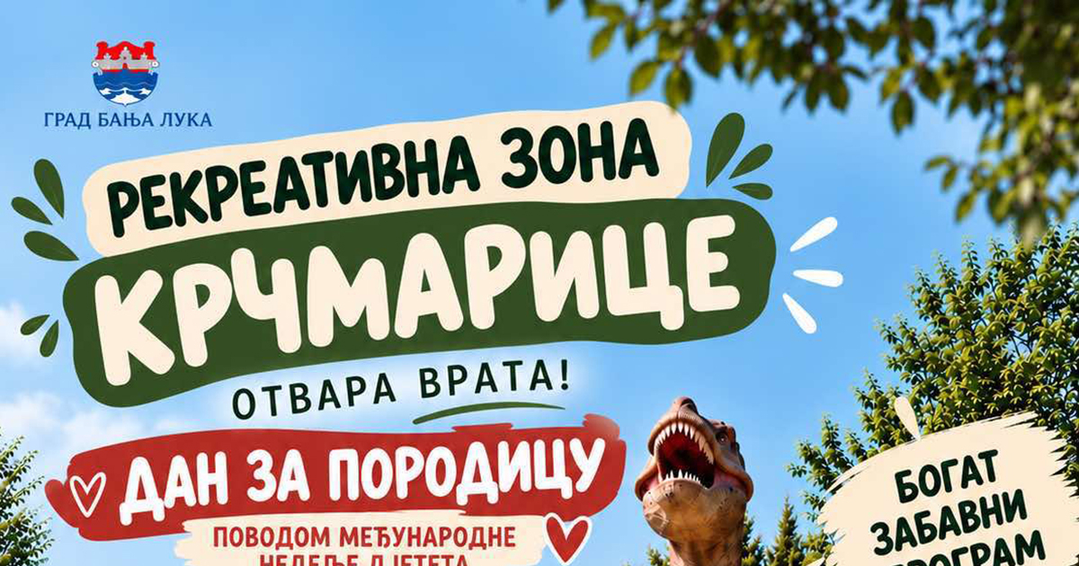 Otvara se rekreativna zona Krčmarice uz dino park i zabavni program