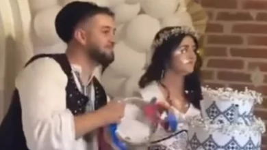 Buran snimak sa svadbe: Đorđe Savanović pretjerao sa tortom, mlada mu uzvratila