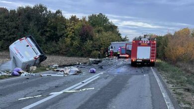 Težak sudar kod Bijeljine: Prevrnuto vozilo brze pošte na obilaznici